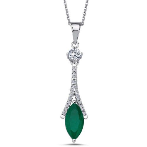 CNG Jewels - Markiz Zümrüt Eyfel Kadın Gümüş Kolye