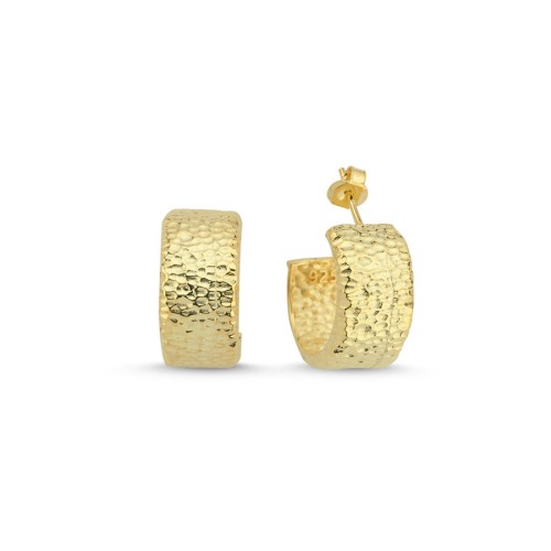 Martela Desen Kalın Gümüş Halka Küpe - CNG Jewels