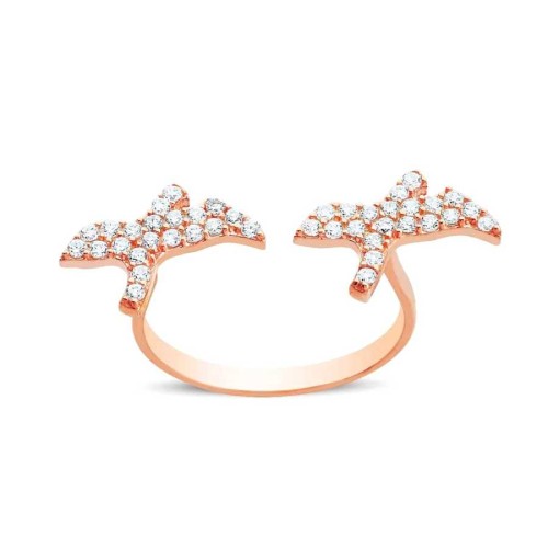 Two Seagulls Silver Women's Ring - CNG Jewels