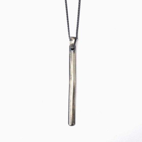 CNG Jewels - Mat İnce Çubuk Uzun Zincirli Gümüş Erkek Kolyesi