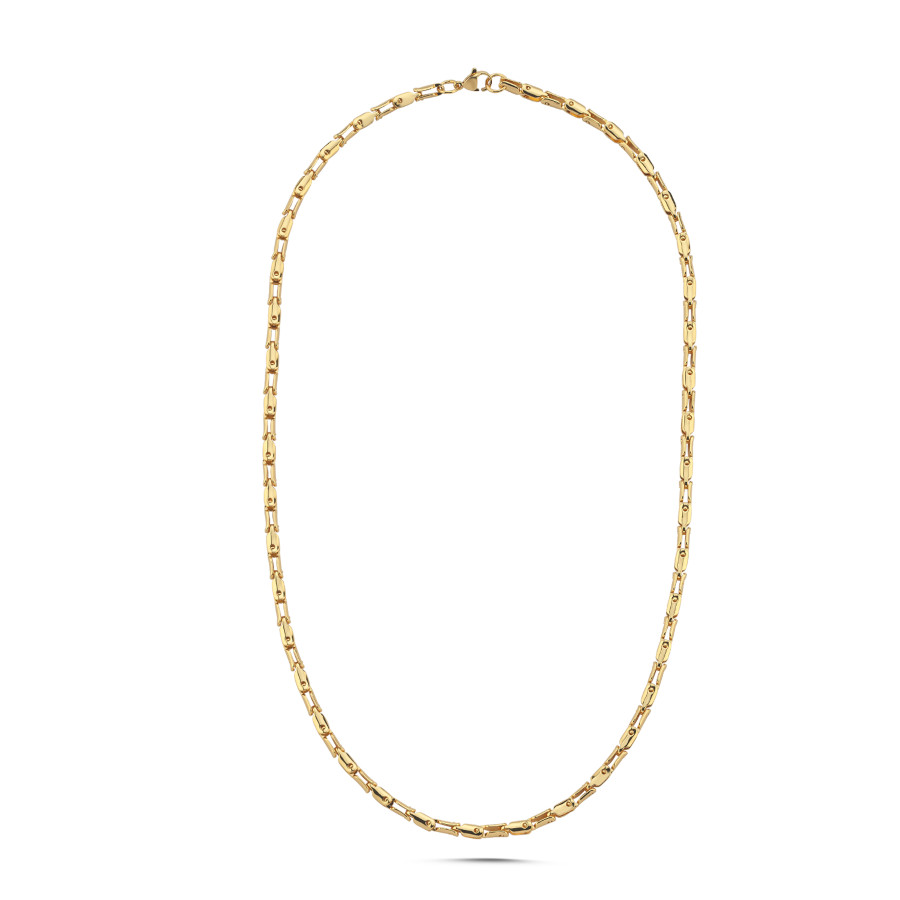 Mekanik Bağ Gold Çelik Erkek Kolye - CNG Jewels