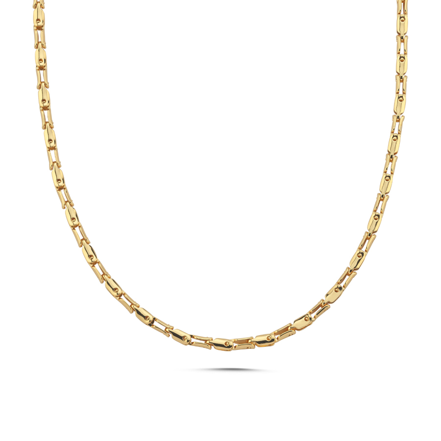 Mekanik Bağ Gold Çelik Erkek Kolye - CNG Jewels