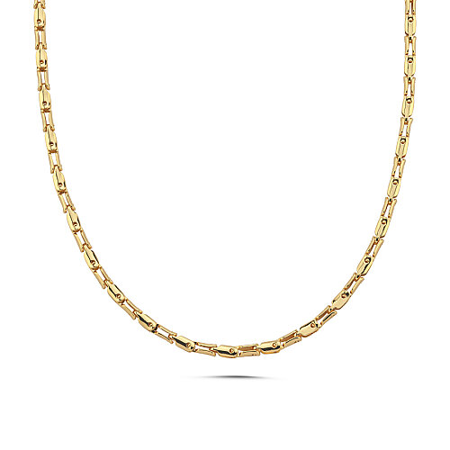Mekanik Bağ Gold Çelik Erkek Kolye - CNG Jewels