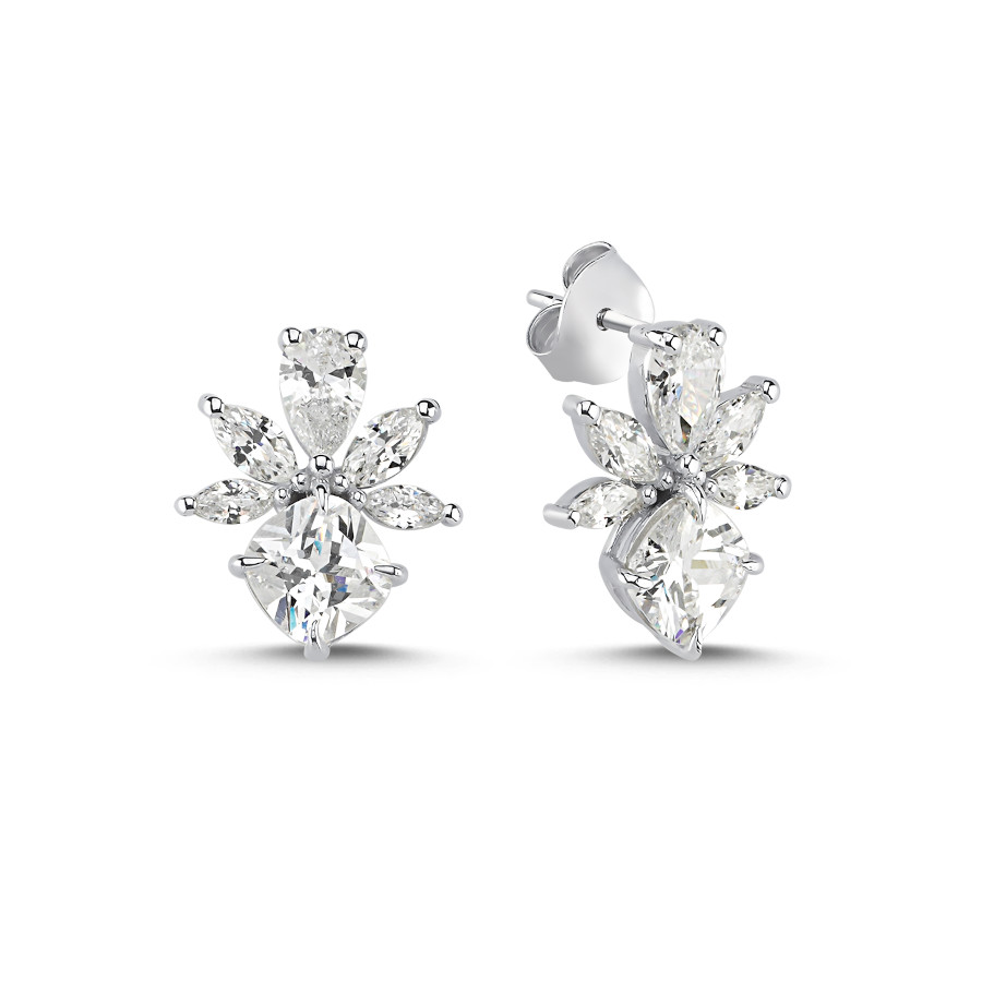 Merkür Damla Markiz Taşlı Gümüş Kadın Küpe - CNG Jewels