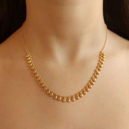 CNG Jewels - Midye Kabuğu Sallantılı Gold Gümüş Bayan Kolye