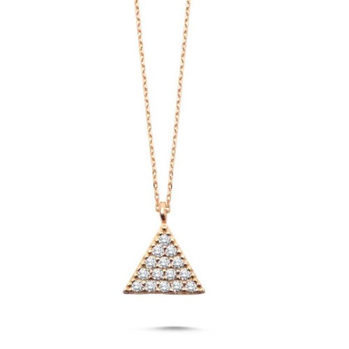Mini Stone Triangle Silver Women's Necklace - CNG Jewels