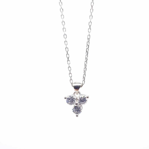CNG Jewels - Minimal Beyaz Tria Gümüş Kadın Kolye