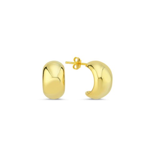 CNG Jewels - Minimal Bombe Yarım Halka Gold Gümüş Kadın Küpe