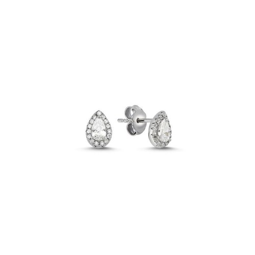 Minimal Drop Solitaire Women's Silver Earrings - CNG Jewels