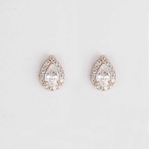 Minimal Damla Tektaş Rose Gümüş Küpe - CNG Jewels