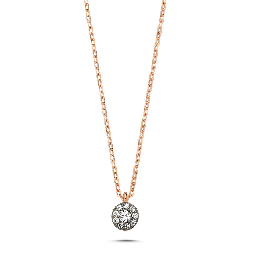 Minimal Elmas Modeli Taşlı Gümüş Kolye - CNG Jewels
