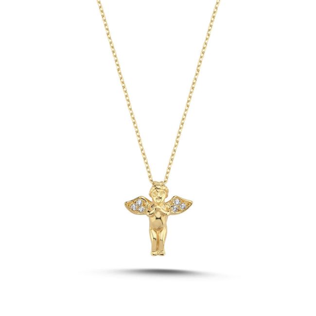Minimal Eros Angel Gold Necklace