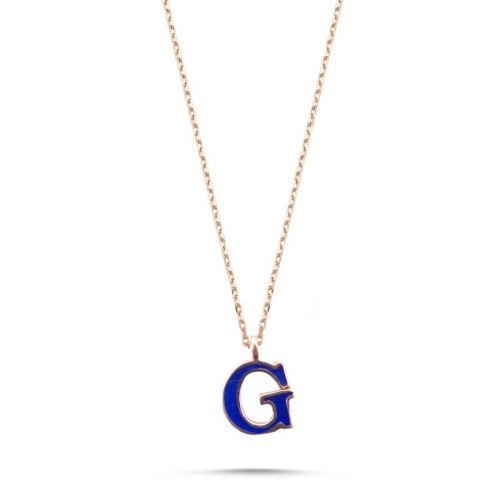 Minimal G Harfi Gümüş Kolye - 1