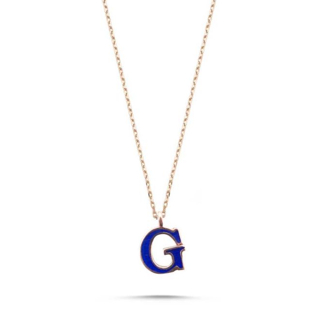 Minimal G Harfi Gümüş Kolye - 1