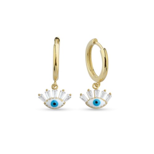 Small Dangle Eyelash Gold Silver Women's Earrings - CNG Jewels