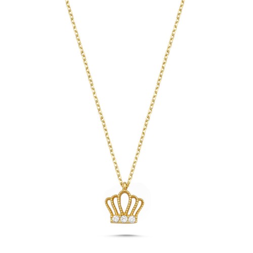 CNG Jewels - Minimal Kraliçe Tacı Altın Kolye