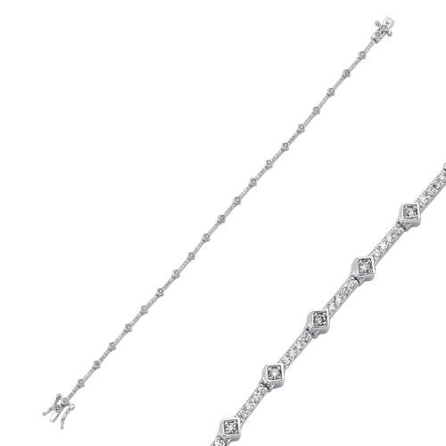 Minimal Kübik Işık Seli Gümüş Su Yolu Bileklik - CNG Jewels