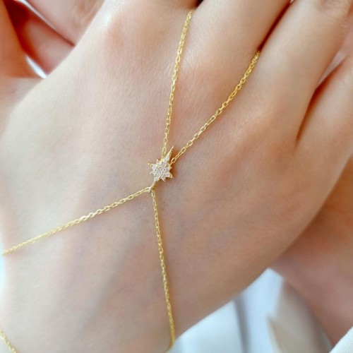 CNG Jewels - Minimal Kutup Yıldızı Gold Gümüş Şahmeran Bileklik