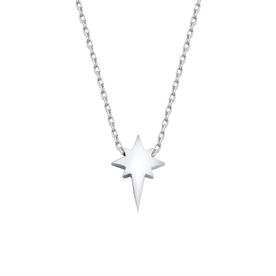 Minimal Kutup Yıldızı Taşsız Kadın Gümüş Kolye - CNG Jewels