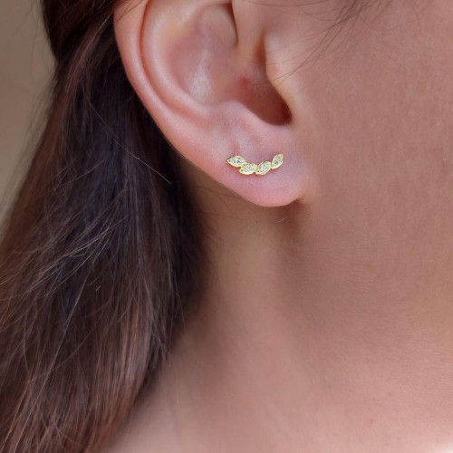 Minimal Melek Kanadı Gümüş Kadın Küpe - 1