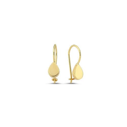 CNG Jewels - Minimal Sade Damla Çengelli Altın Küpe