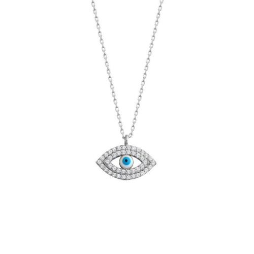 CNG Jewels - Minimal Taşlı Badem Göz Gümüş Kadın Kolye