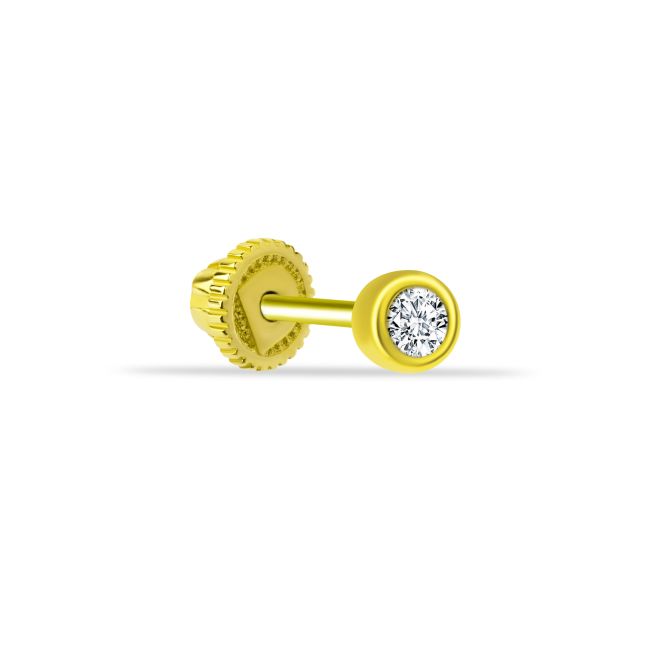 Minimal Tektaş Altın Helix Piercing - 1