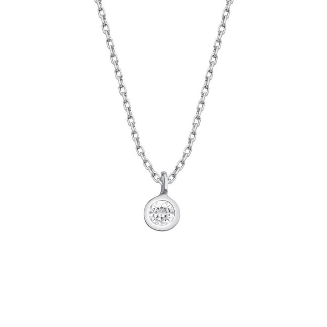 Minimal Tektaş Kadın Gümüş Kolye - 1