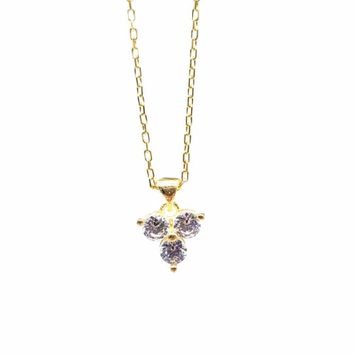 CNG Jewels - Minimal Tria Gold Gümüş Kadın Kolye
