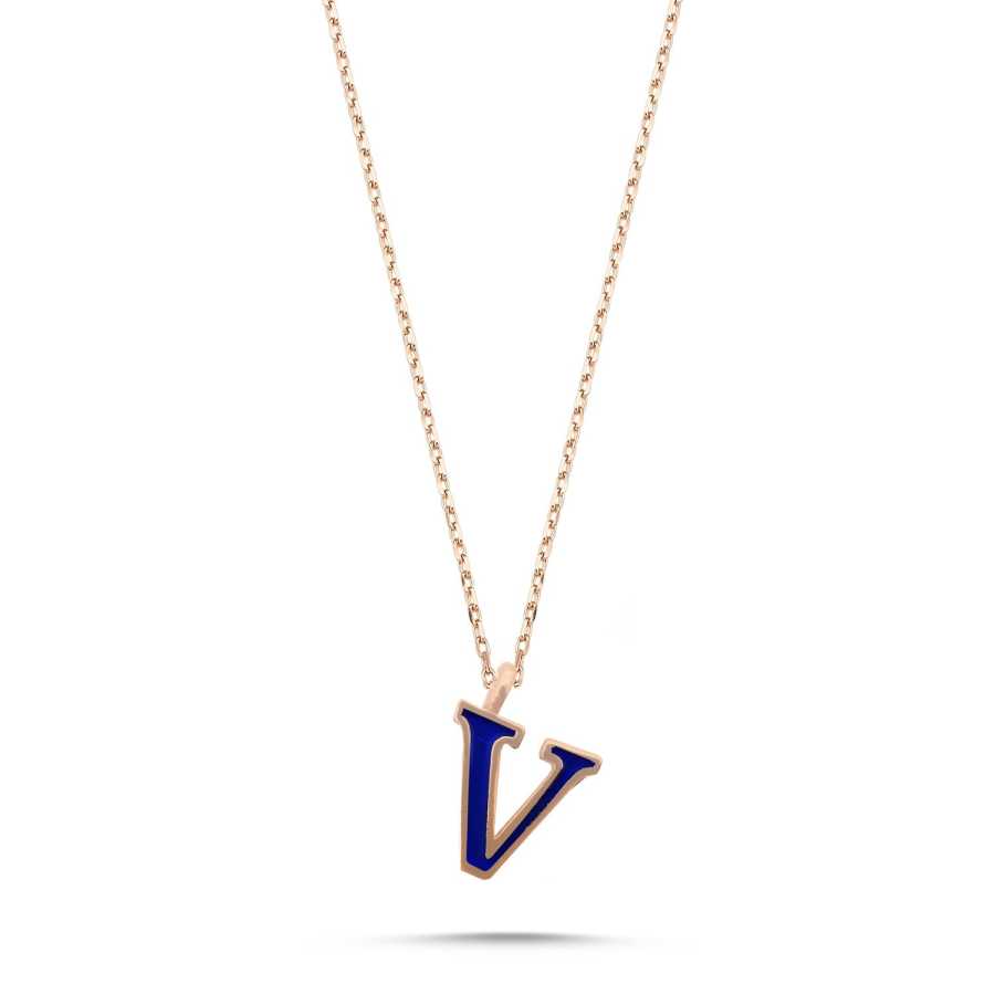 Small V Letter Silver Women's Necklace - CNG Jewels
