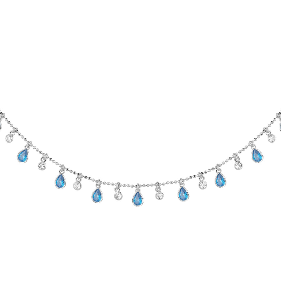 Multi Blue Damla Taşlı Gümüş Kolye - CNG Jewels (1)