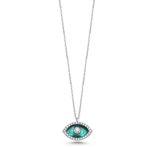 CNG Jewels - Murano Küçük Mint Göz Gümüş Kadın Kolye