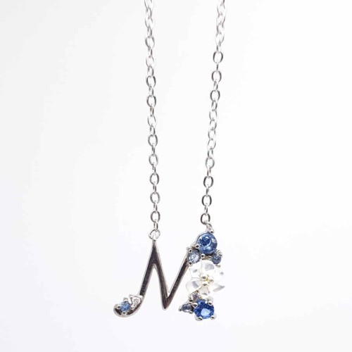 CNG Jewels - M Harfi Çiçekli Gümüş Bayan Kolye