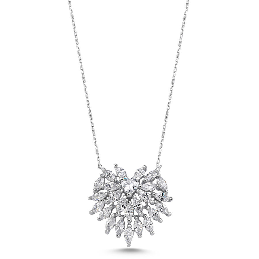 Nadia Heart Silver Women's Necklace - CNG Jewels