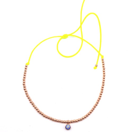 CNG Jewels - Nazar Boncuklu Neon Sarı İpli Gümüş Halhal