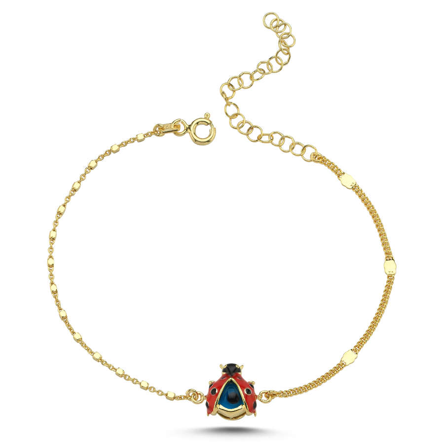 Evil Eye Ladybug Women's Silver Bracelet - CNG Jewels (1)