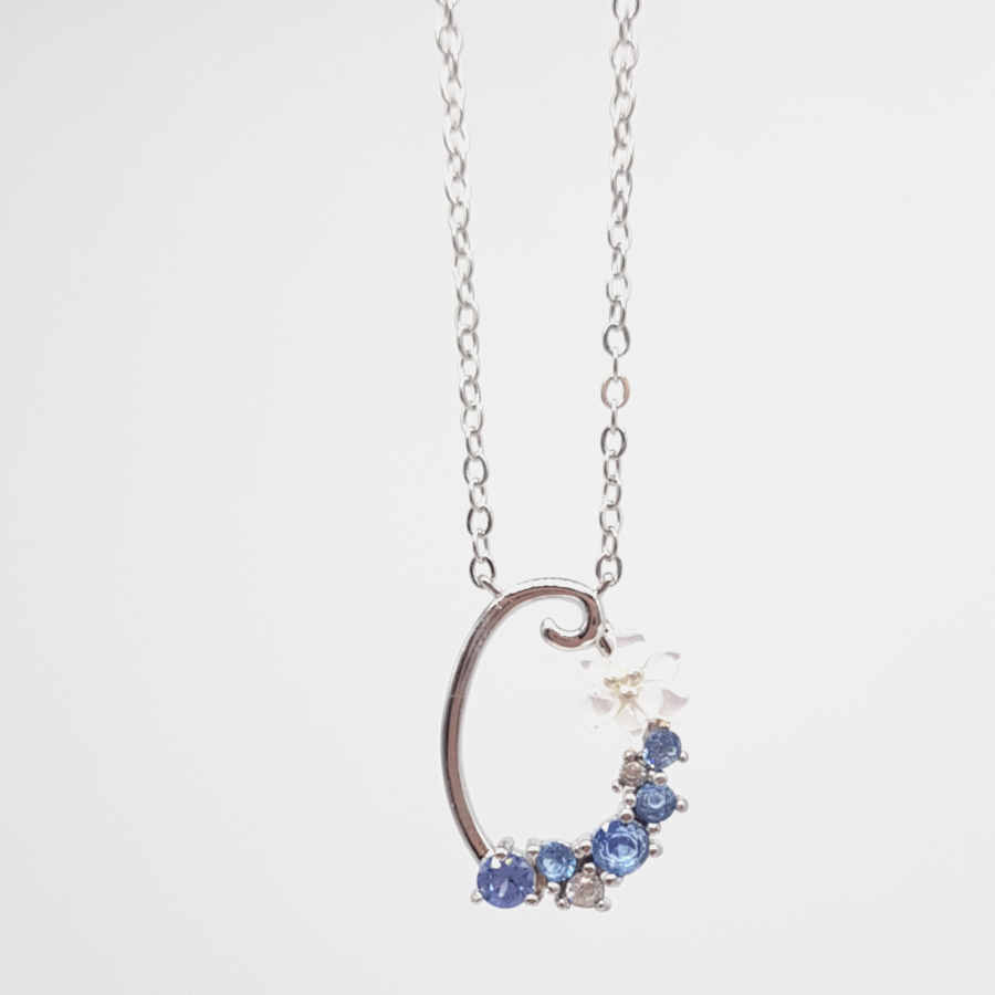 Letter O Floral Silver Women's Necklace - CNG Jewels