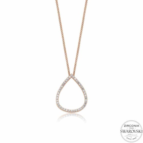 Swarovski Stone Water Drop Silver Women's Necklace - CNG Jewels