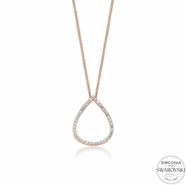 Swarovski Taşlı Su Damlası Gümüş Kadın Kolye - 1