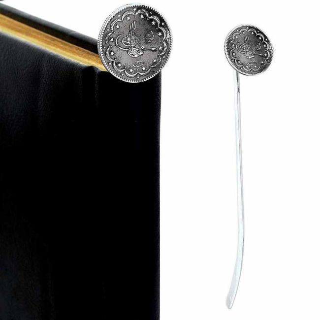 Silver Plated Bookmark with Large Ottoman Tughra - 1