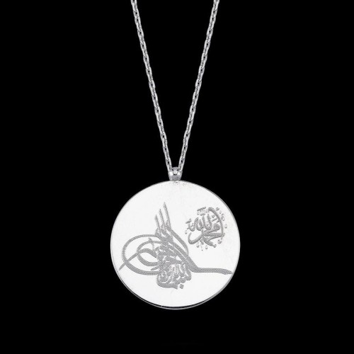 CNG Jewels - Özel Hat Sanatı Tuğra Besmele Yazılı Gümüş Bayan Kolye