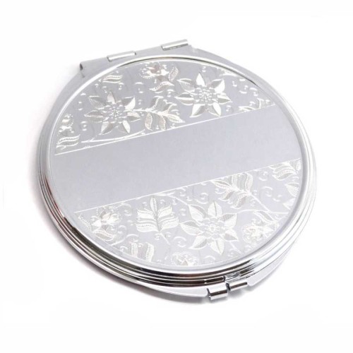 CNG Jewels - Özel İsim Yazılabilir Çiçek Desenli Kapaklı Çanta Aynası