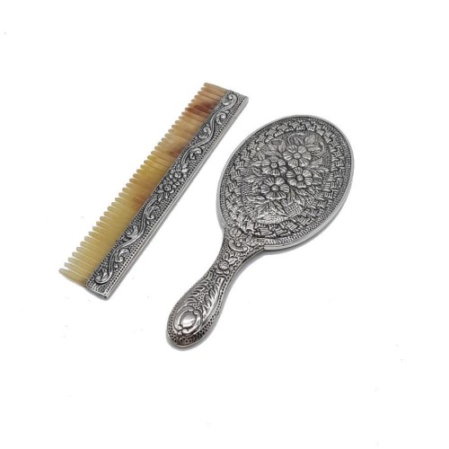 CNG Jewels - Papatya Desenli El Aynası Tarak İkili Gümüş Set No 2