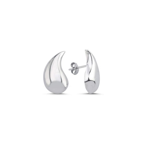 Shiny Flat Comma Women's Silver Earrings - CNG Jewels