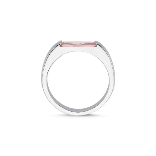 Pink Baguette Women's Silver Ring - CNG Jewels (1)
