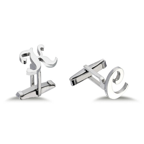 Personalized Medium Size Handwritten Silver Letter Cufflinks - CNG Jewels