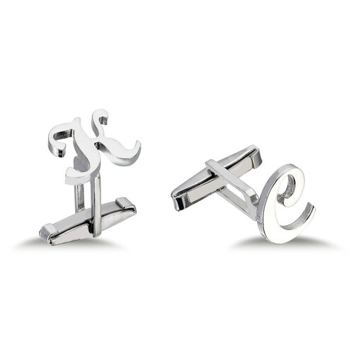 CNG Jewels - Personalized Medium Size Handwritten Silver Letter Cufflink
