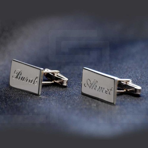 Personalized Name Silver Cufflinks - CNG Jewels