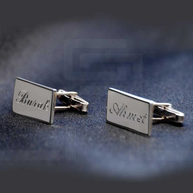  Personalized Name Silver Cufflink