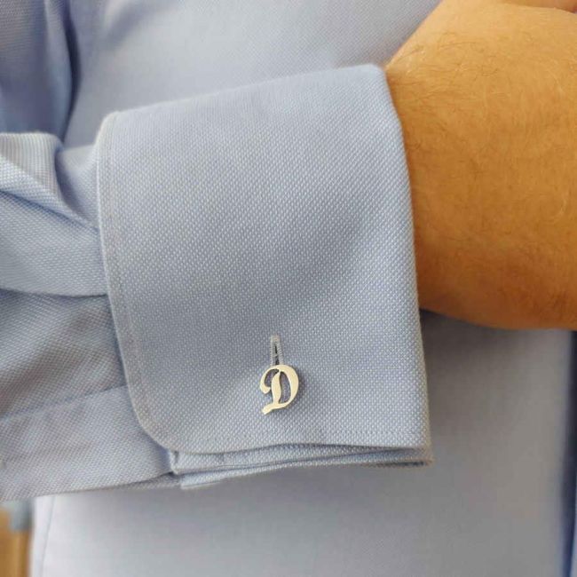 Personalized Silver Letter Cufflinks